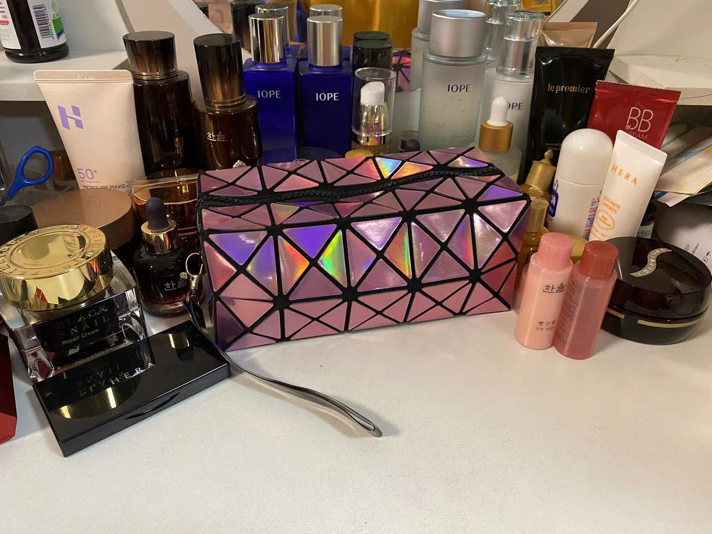 laser geometry cosmetic bag