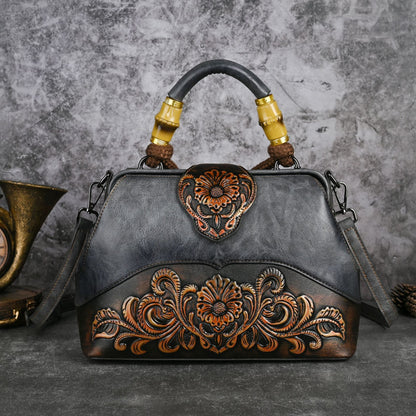 retro embossing hand rub color handbag crossbody clip bag