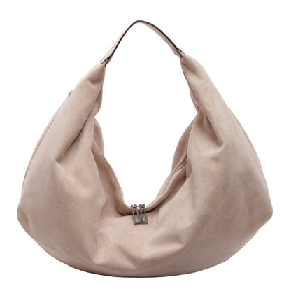 retro casual large capacity totes suede fabric