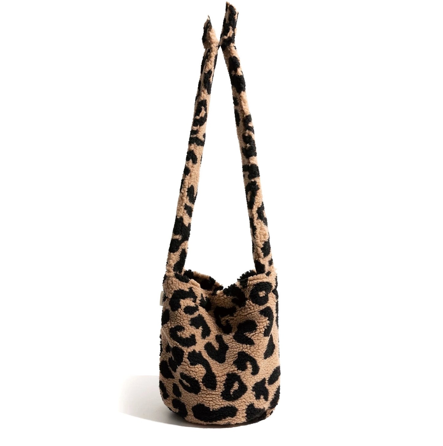 autumn and winter new leopard print letters printed bucket bag large capacity
