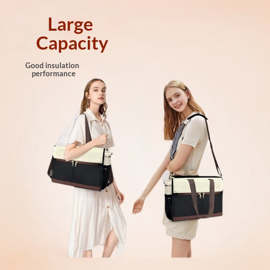 New Womens Oxford Fabric Bag Large Capacity Insulated Lunch Tote