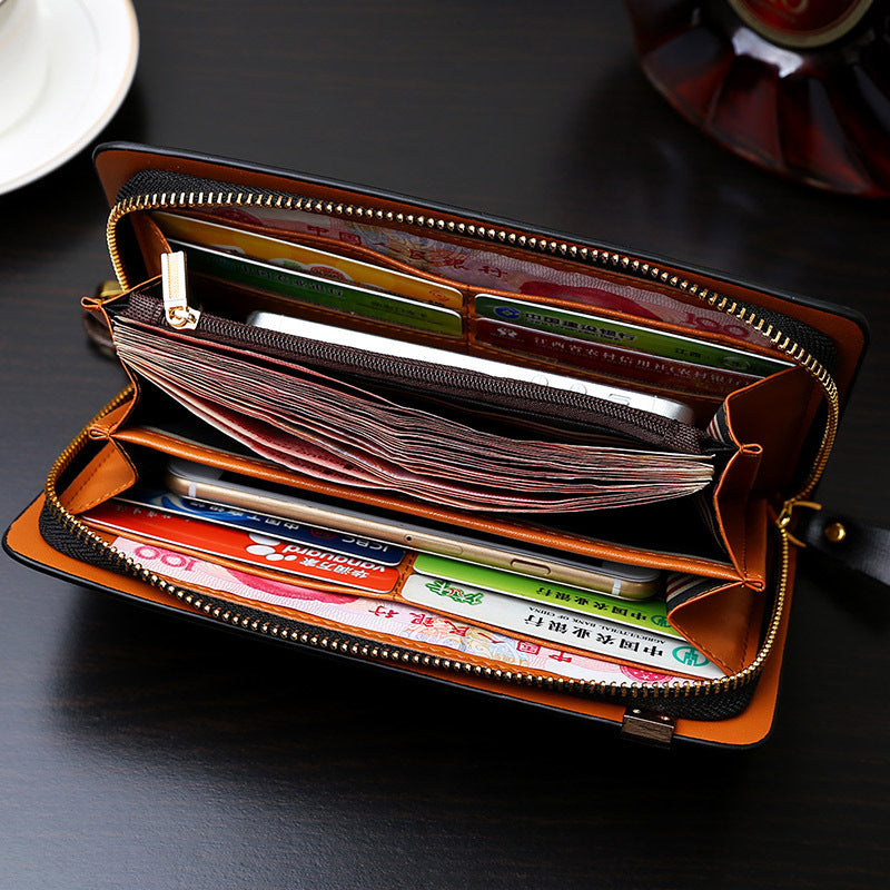 the new korean long wallet men single zipper handbag multifunctional leisure bag bag wholesale mobile phone manufacturers