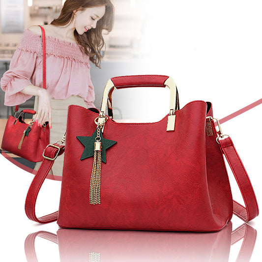 new handbag korean fashion shoulder bag messenger bag handbag tassel pu package factory direct sales