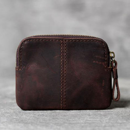 vintage first layer cowhide card purse