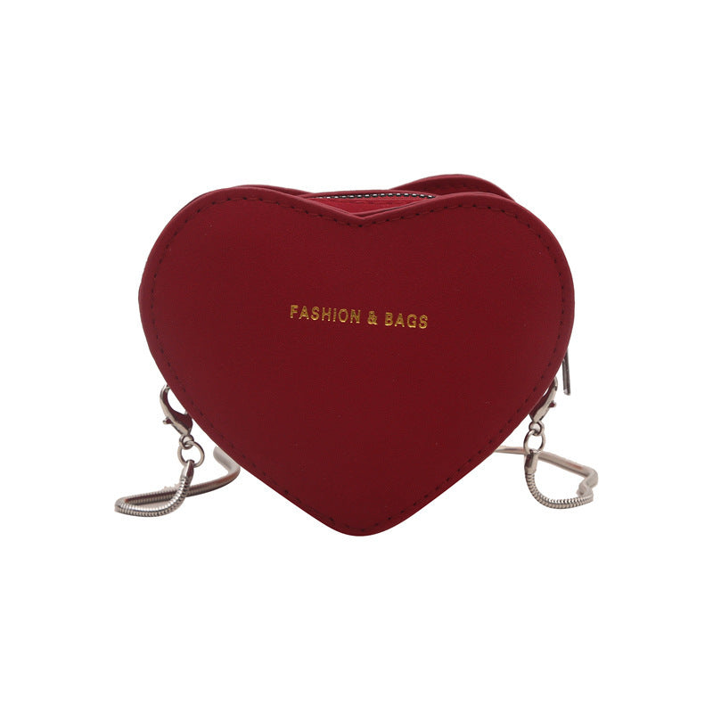 fashionable retro mini chain shoulder crossbody heart shape bag