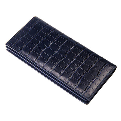 crocodile pattern cowhide wallet mens long genuine leather wallet