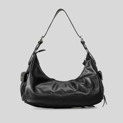 one shoulder punk tassel large capacity motorcycle bag women