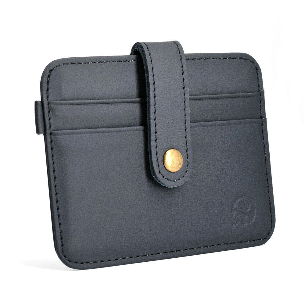 short leather driving id card with pocket wallet