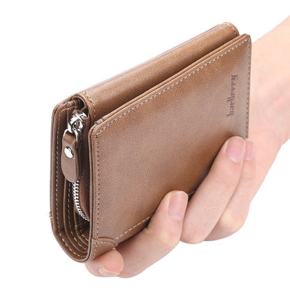 wallet mens short korean version of the vertical multi card position three fold small wallet thin buckle coin purse