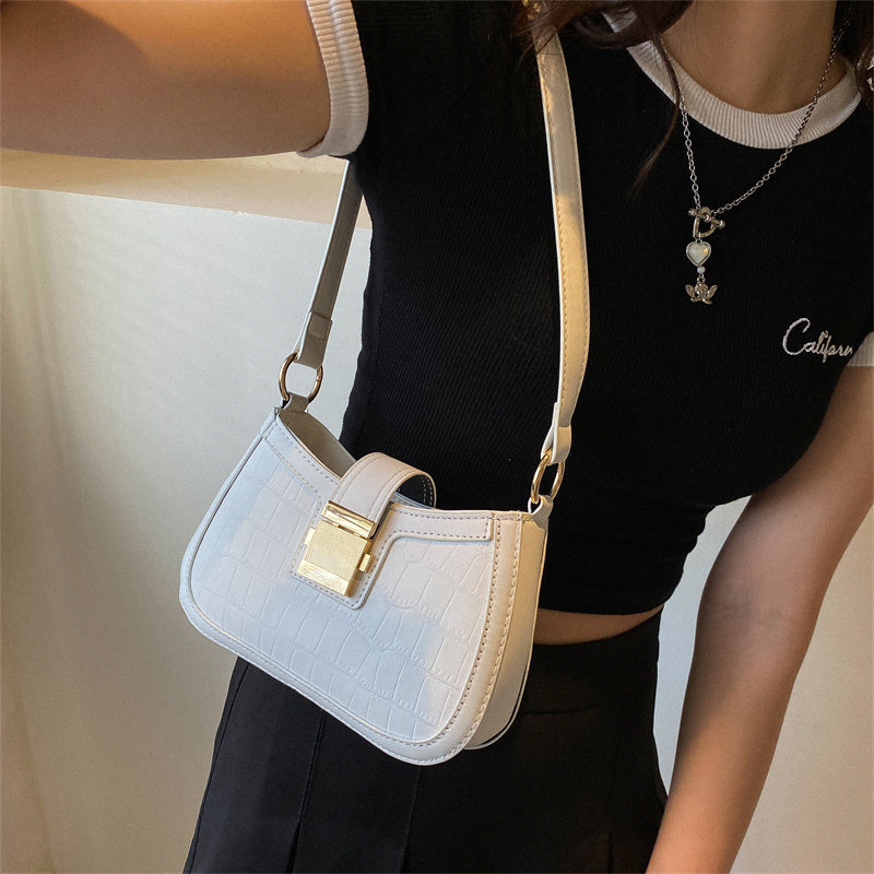 crossbody shoulder underarm solid color casual small square bag