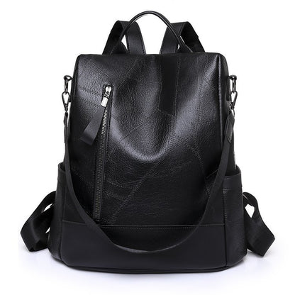 soft leather large capacity backpack