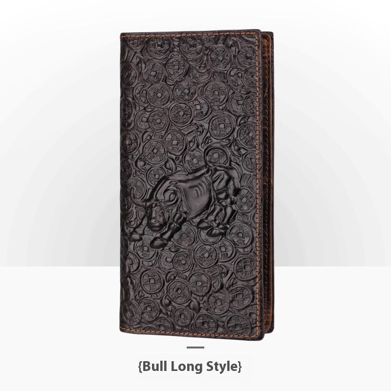 personalized retro handmade embossed leather wallet for man