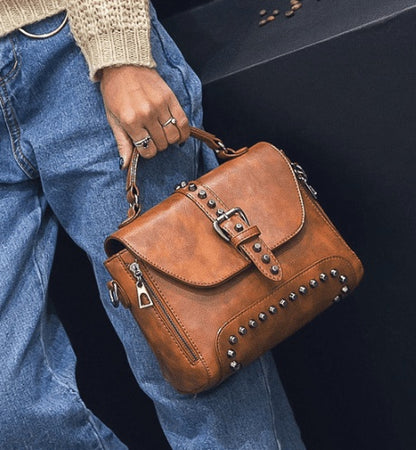 women vintage leather crossbody handbags