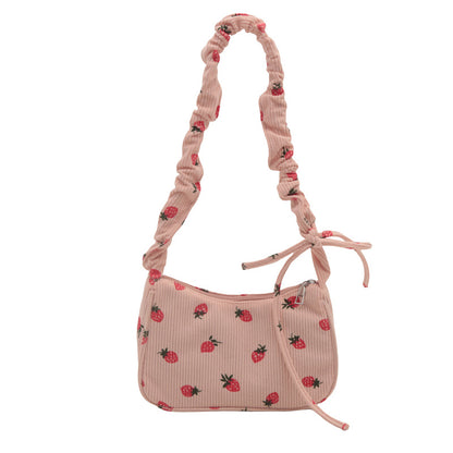 Casual Trendy Small Square Bag Corduroy Versatile Commuter Shoulder Bag