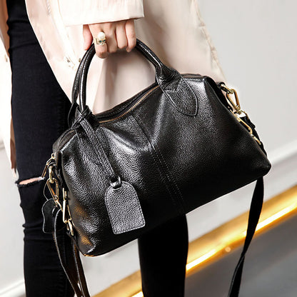 new european leather bag fashion handbag crossbody bag boston simple bag wholesale