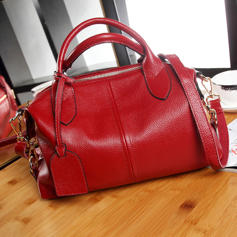 new european leather bag fashion handbag crossbody bag boston simple bag wholesale