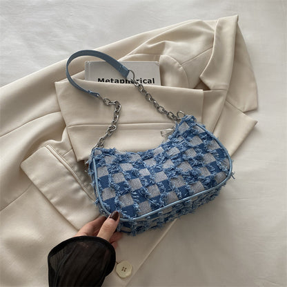 womens versatile lattice casual shoulder bag