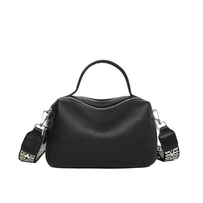 First Layer Cowhide Leather Single-shoulder Bag Summer New Classic Double Pull Large Capacity