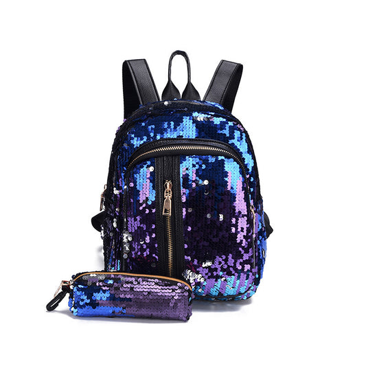 shiny student backpack female bag