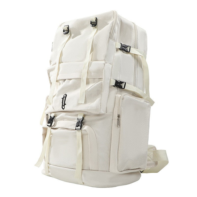 casual large capacity canvas backpack mens traveling bag