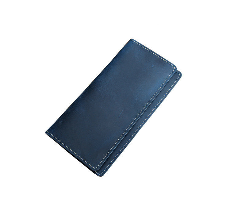 retro leather wallet long ultra thin first layer leather wallet