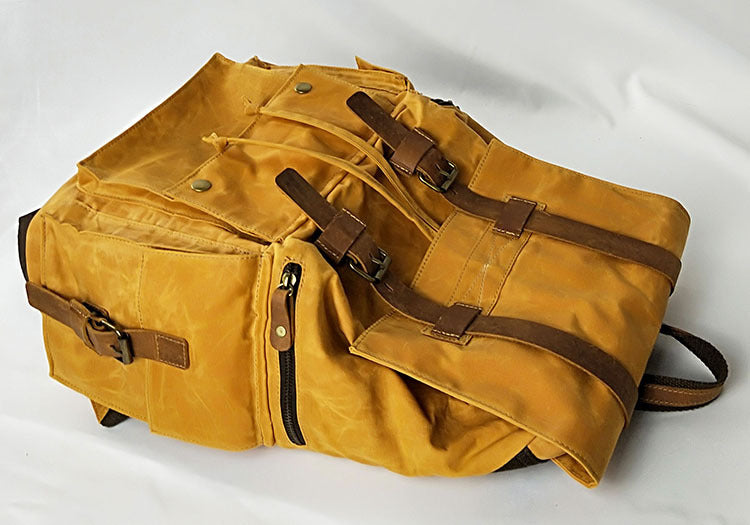 european and american retro waxed canvas backpack