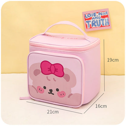 portable and lovely large capacity bucket cosmetic bag