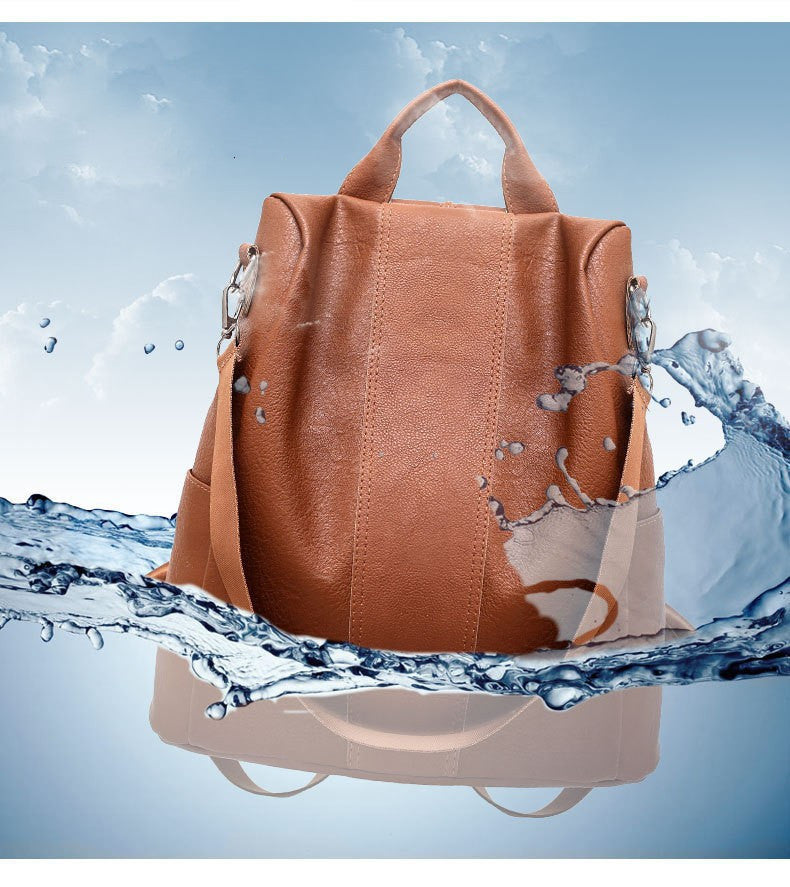 womens solid color large capacity backpack