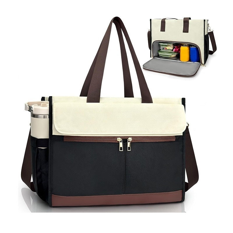 New Womens Oxford Fabric Bag Large Capacity Insulated Lunch Tote
