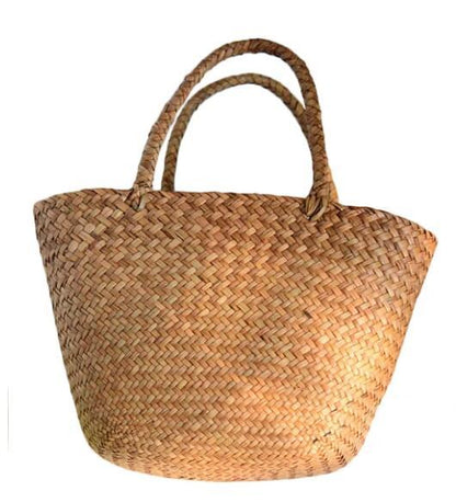 vegan natural rattan tote bag