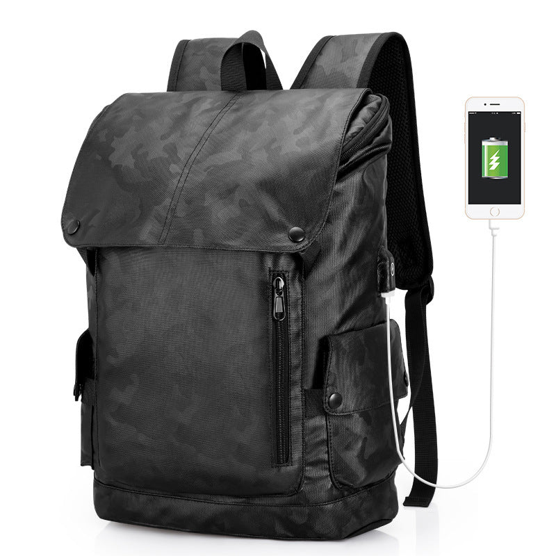 casual backpack male retro simple student schoolbag