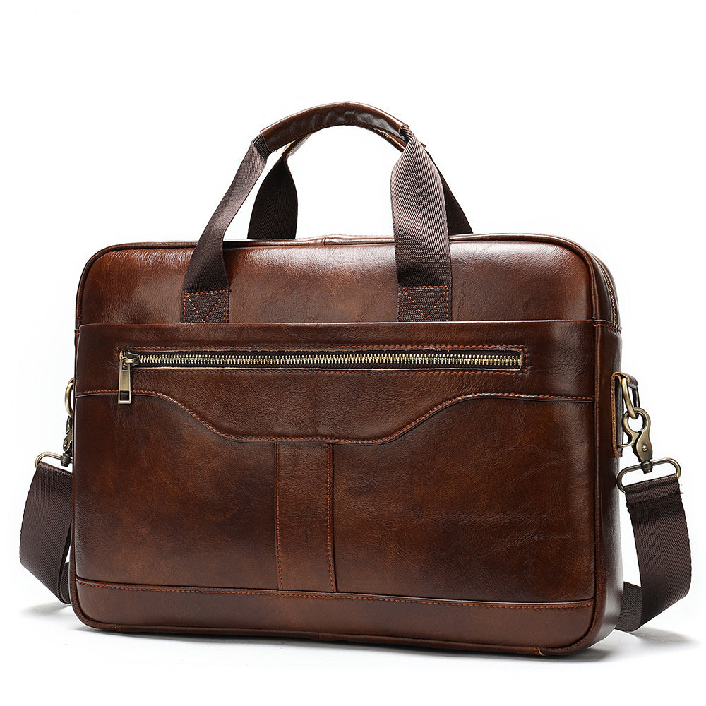 vintage business office handbag mens real leather bag briefcase