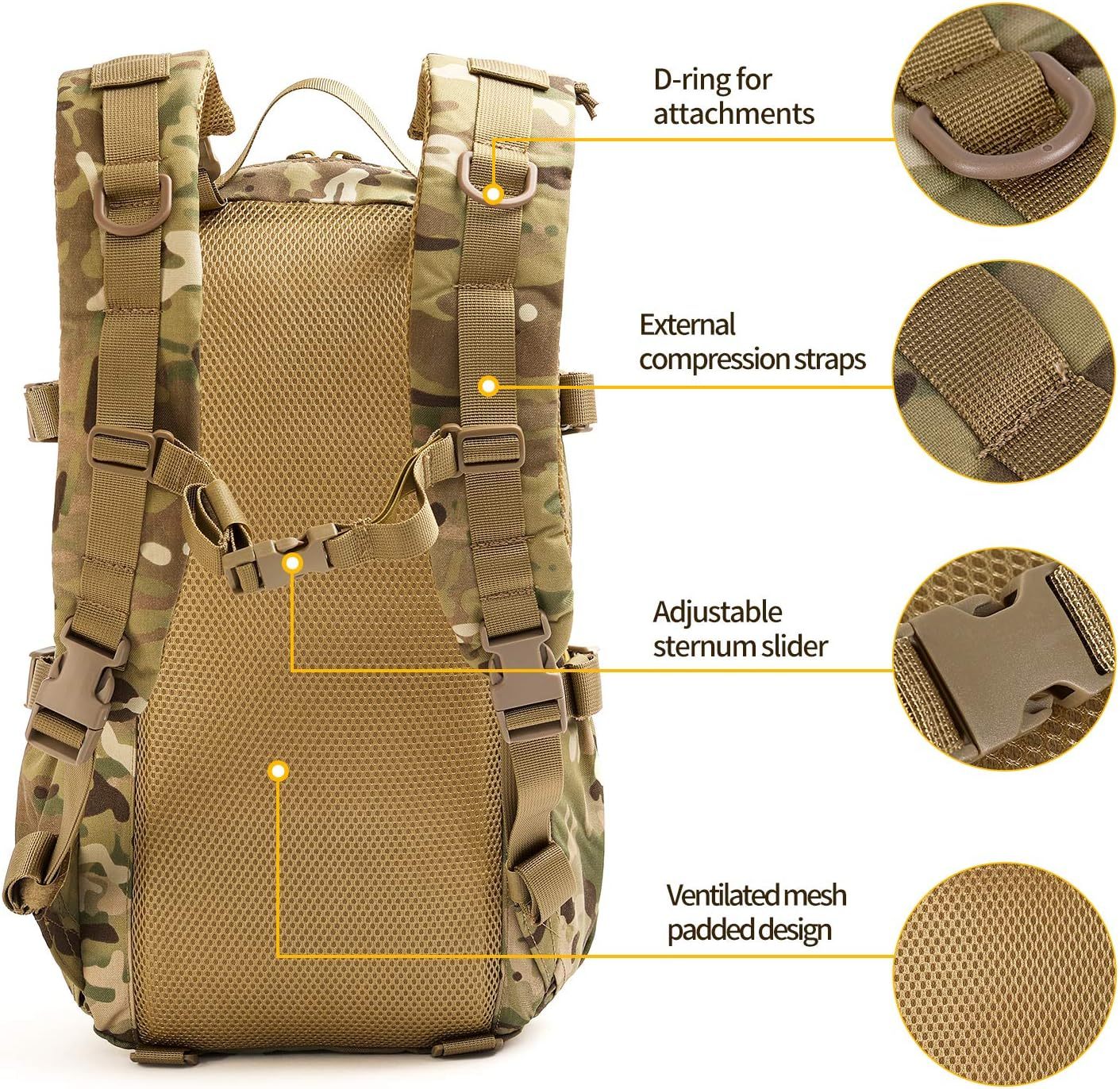 tactical backpack men military assault pack outdoor hiking rucksack