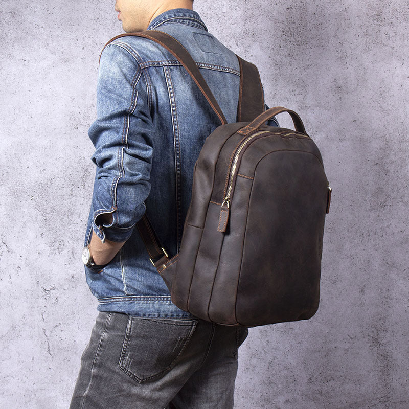 new vintage backpack first layer cowhide simple fashion