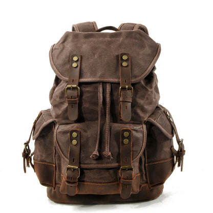 canvas stitching leather mountaineering bag