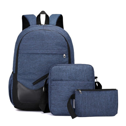 computer three piece college style student backpack men and women