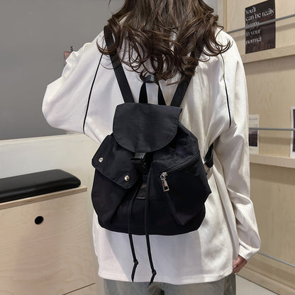 Casual Simple Ladies Travel Travel Nylon Cloth Solid Color