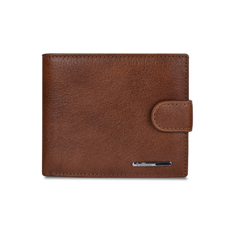 mens leather wallet multifunctional short men