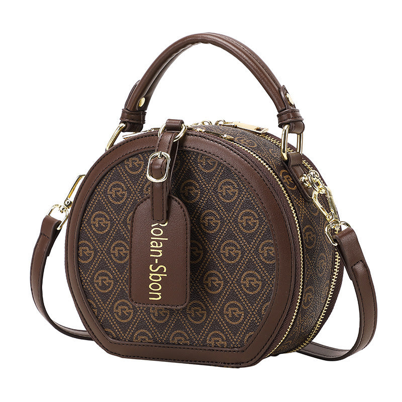 fashion small round bag retro handbag commuter