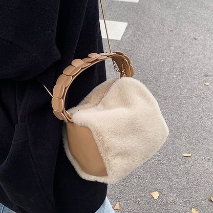 autumn and winter small furry crossbody hand bag female bags