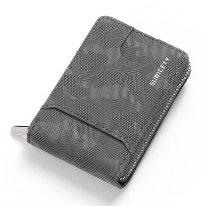 camouflage large capacity zipper mens wallet