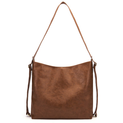 Retro Oil Waxed Leather Shoulder Large Capacity Soft Leather Soft Flat Style Messenger Bag