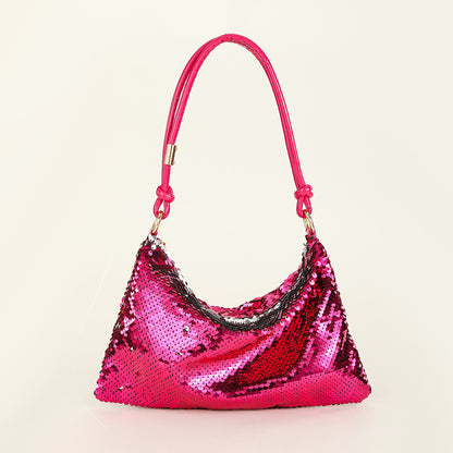 sequin knotted single shoulder underarm bag