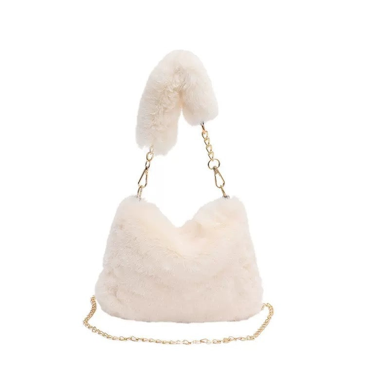 Square Plush Portable Fashion Simple Chain Bag Single-shoulder Bag