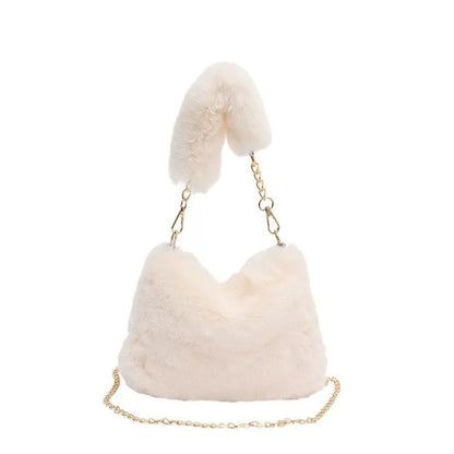 Square Plush Portable Fashion Simple Chain Bag Single-shoulder Bag