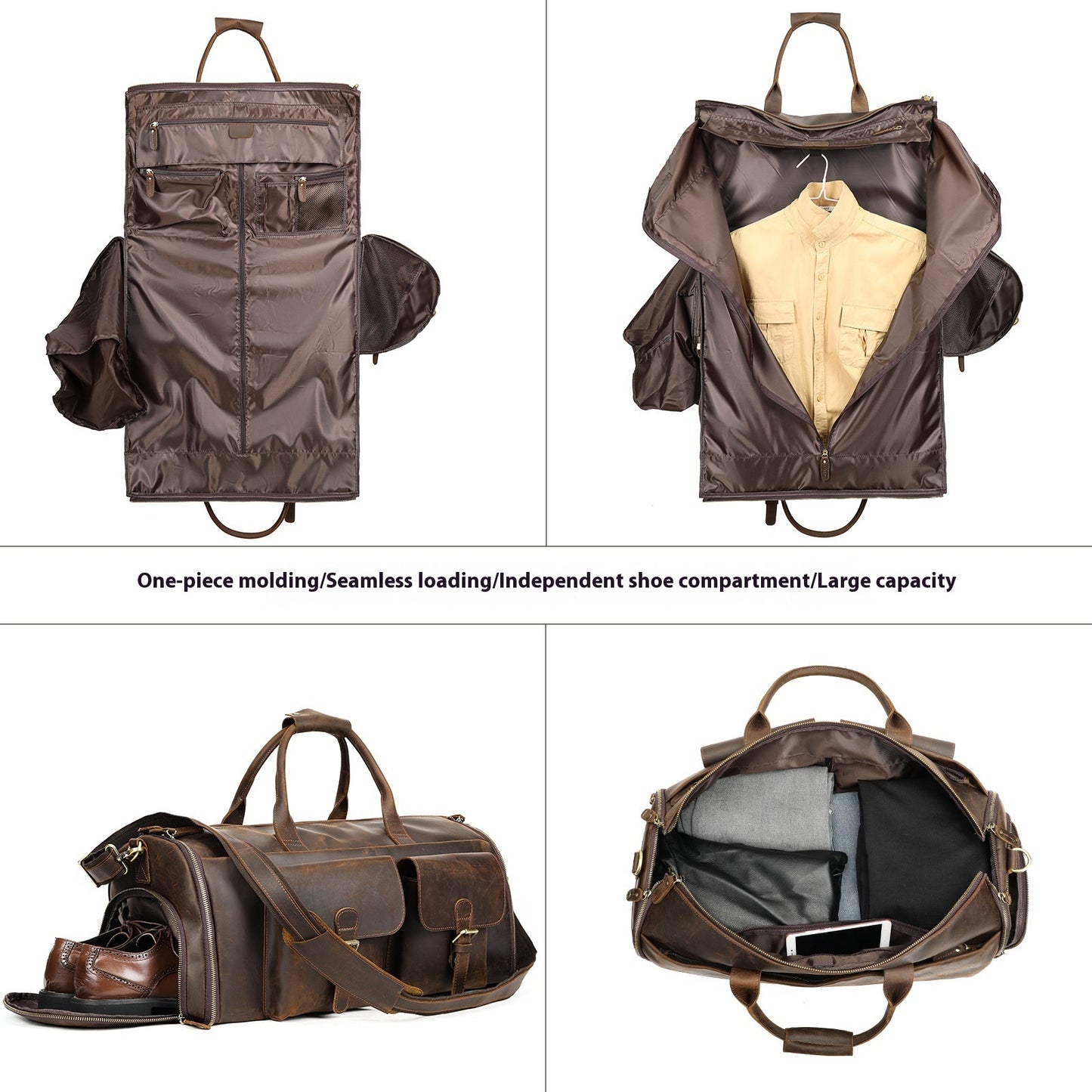 leather handheld portable travel bag