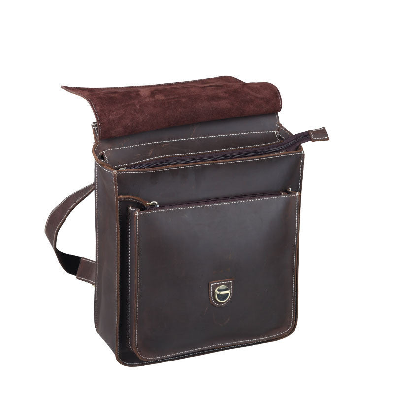 british college style leather backpack