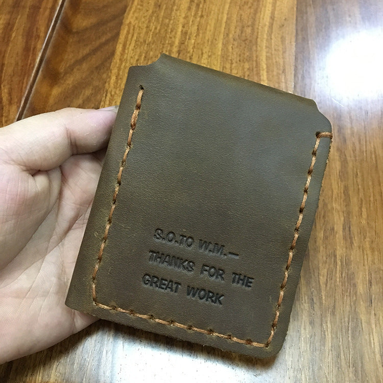 tri fold personalized retro wallet