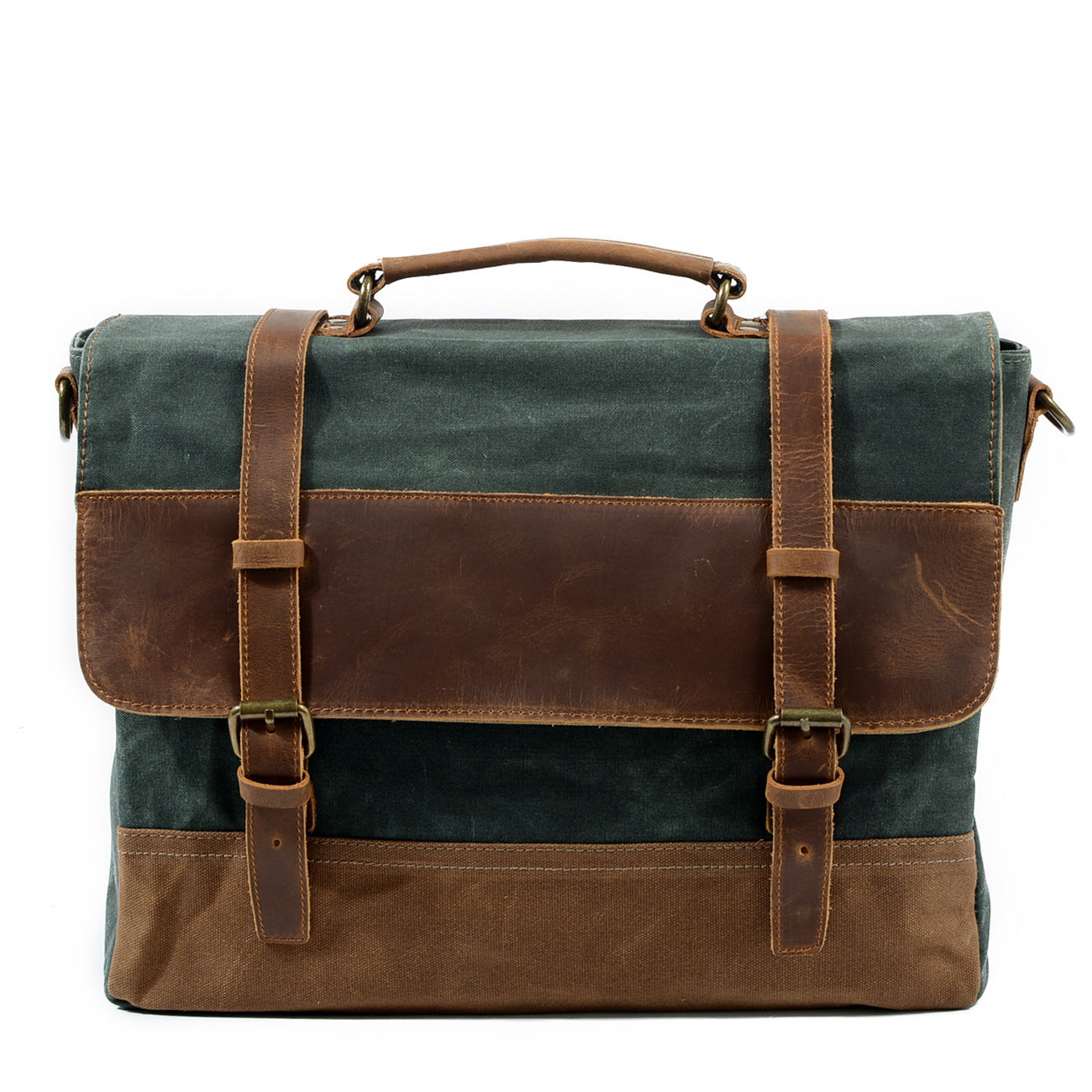waterproof oil wax canvas with leather briefcase