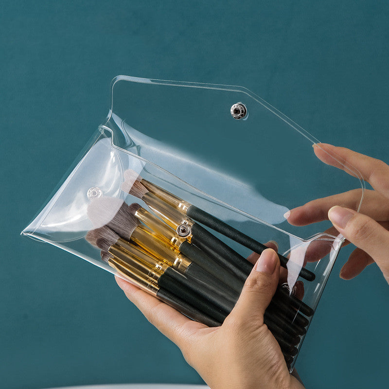 portable transparent cosmetic brush storage bag